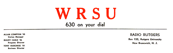 1955 - WRSU Letter head - Different letter head changes for each year.