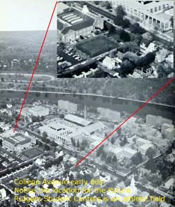 College Avenue before the construction of the Student Center.