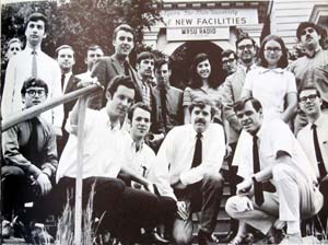 1969 WRSU's last year at 12 College Avenue. Notice the sign concerning our future new facilities.