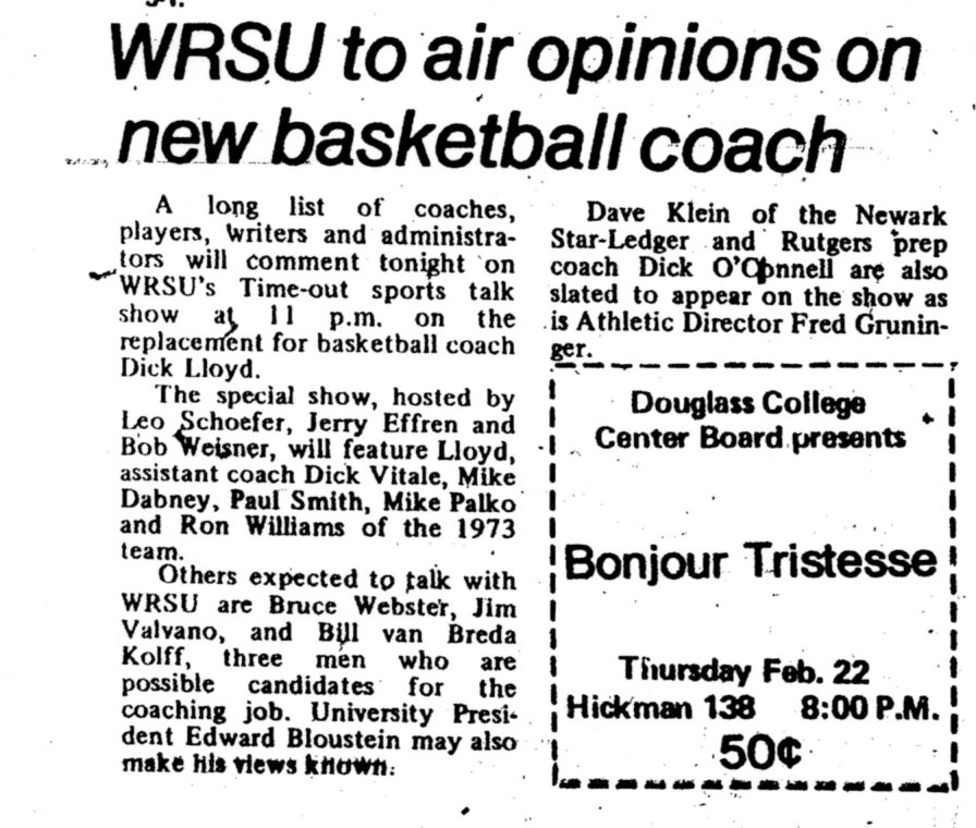 1973 - Always covering Rutgers Sports