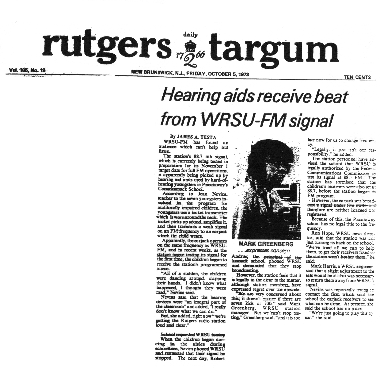 1973 - One of the many stories getting FM running - Interference was a major problem back then