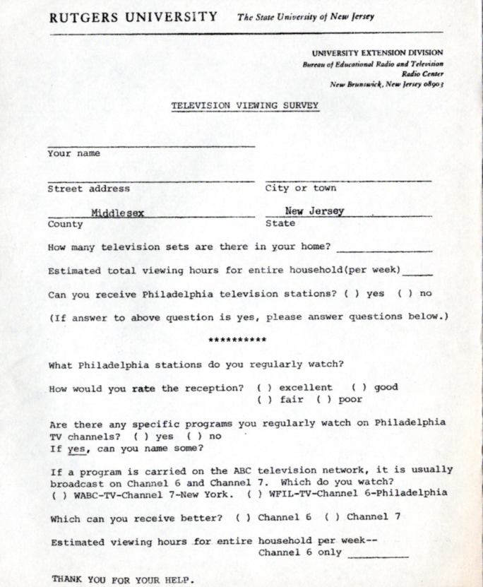 Found in the Files - WRSU was worried about Channel 6 Philadelpia Interference