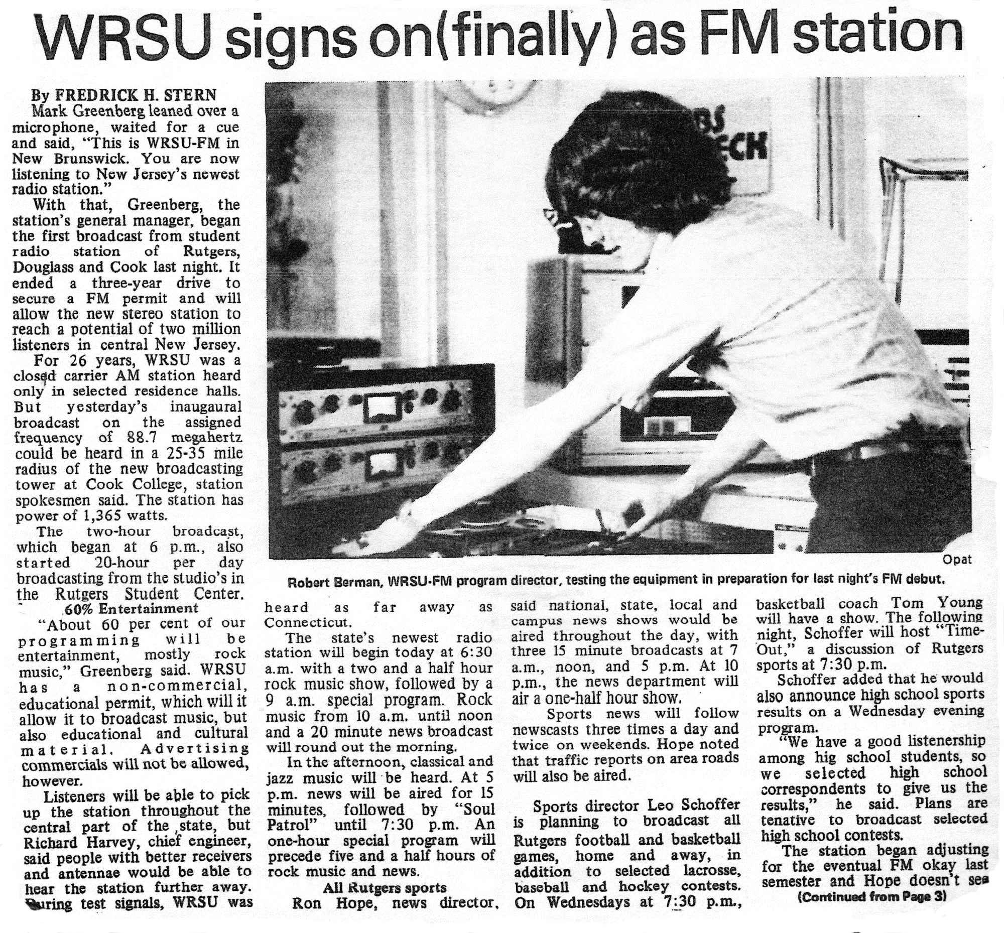 Targum's Coverage of the FM Sign on.