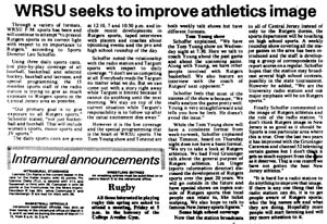 1974 - Continuing the WRSU tradition of Following Rutgers Sports