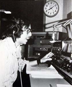 1974 - Scarlet Letter Mark Greenberg in the NEW FM control Room using the Gates Executive Console