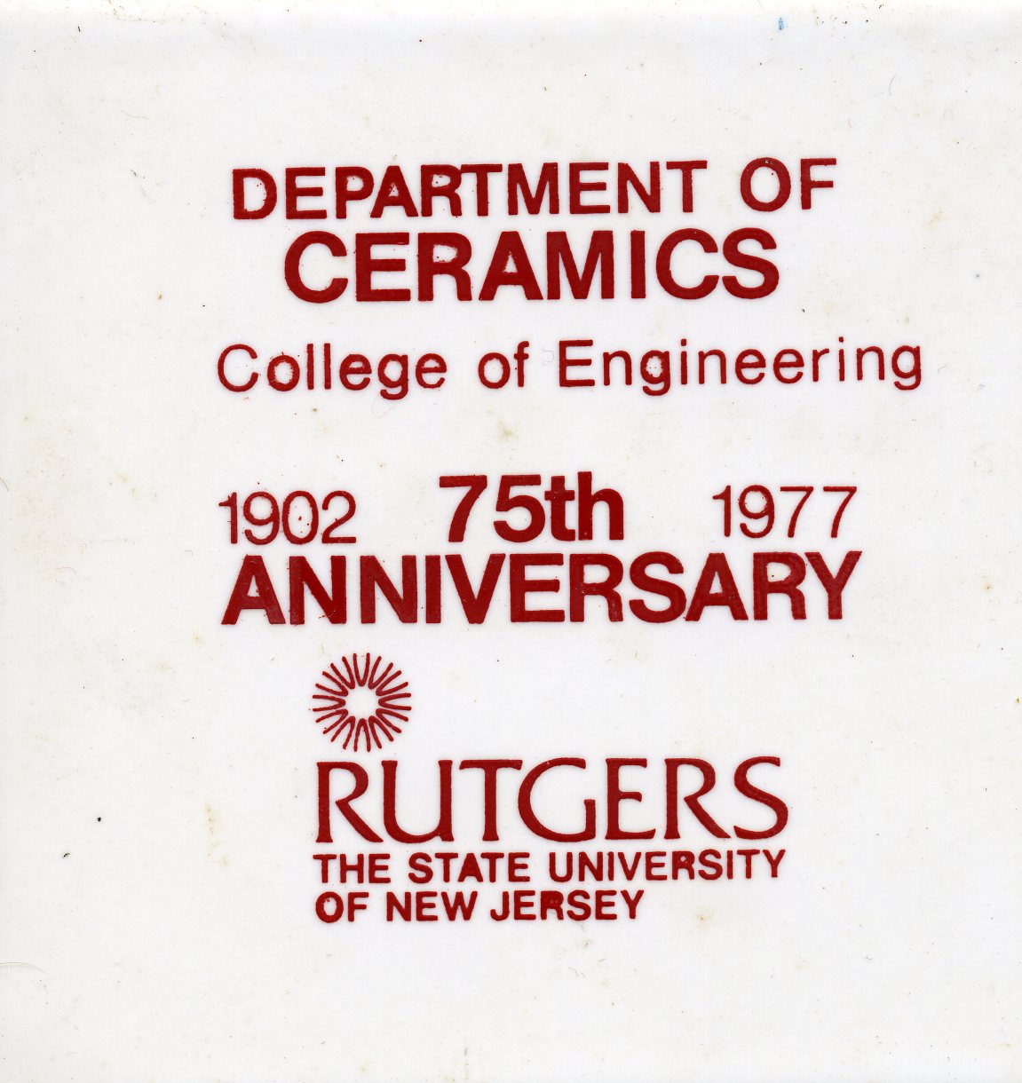 1977 - Ceramic Tile From College of Engineering Open house.