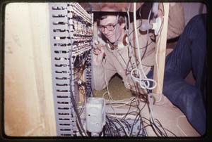 1977 - Dan Schleck - Under the Studio B board. Something always needed to fixed.
