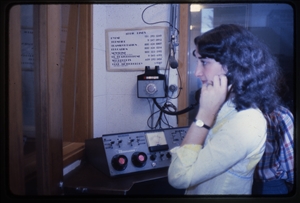 1978 WRSU Orientation Slide Show<br/>News Pro - The Producer Console with Maria Dandola<br>Slide #24