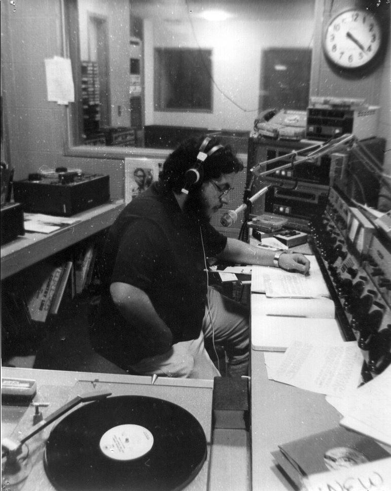 Jeff Spitz - FM Control in 1978 - The green room with the New Teac on the left, and the NEW Cart Deck on the right.
