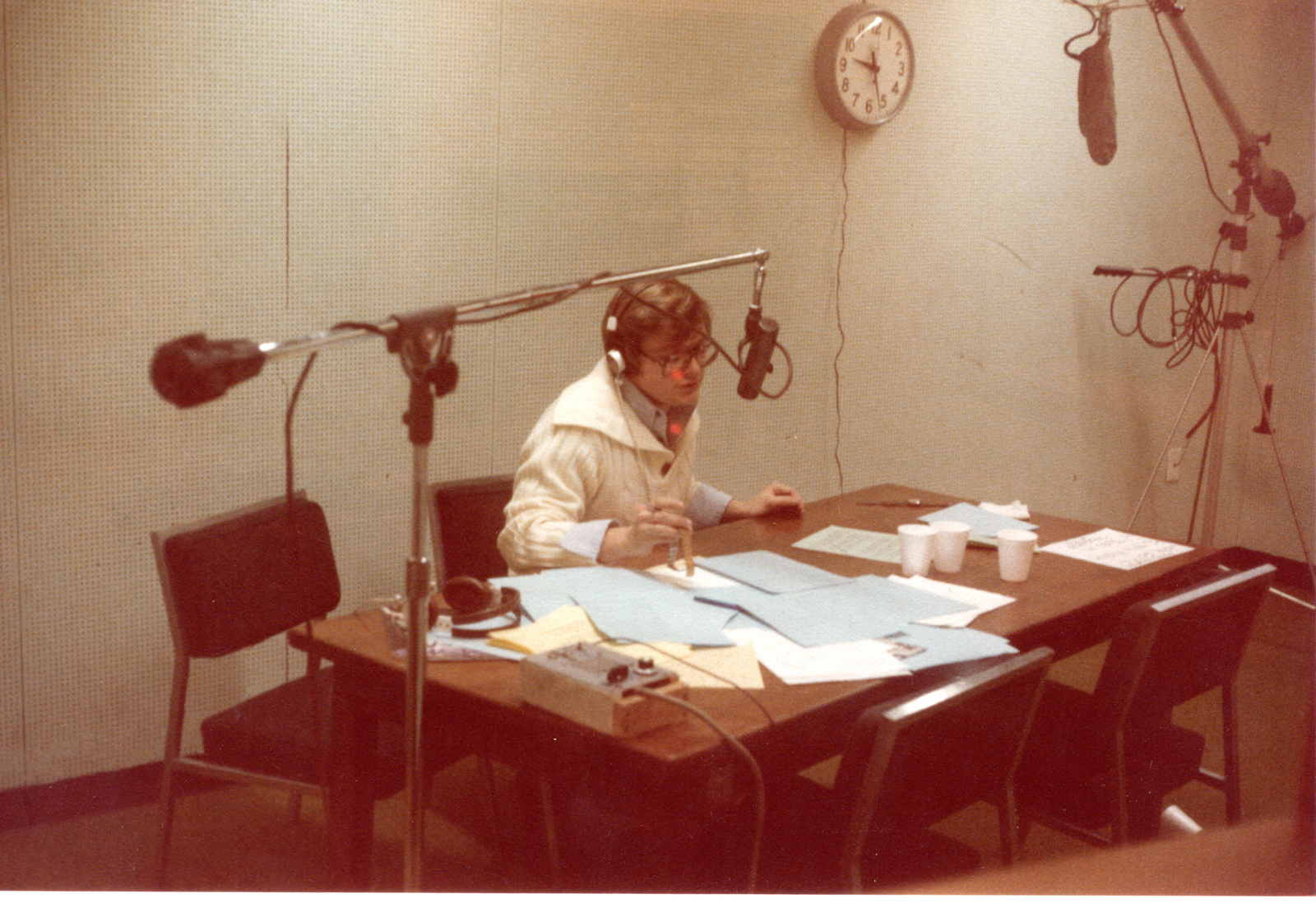 Mike Blishak in Studio A - The room was more empty back in 78
