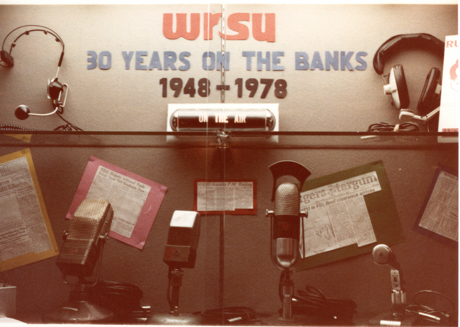 1978 Display in 3rd Floor Lounge in the Rutgers Student Center for WRSU 30th Anniversary