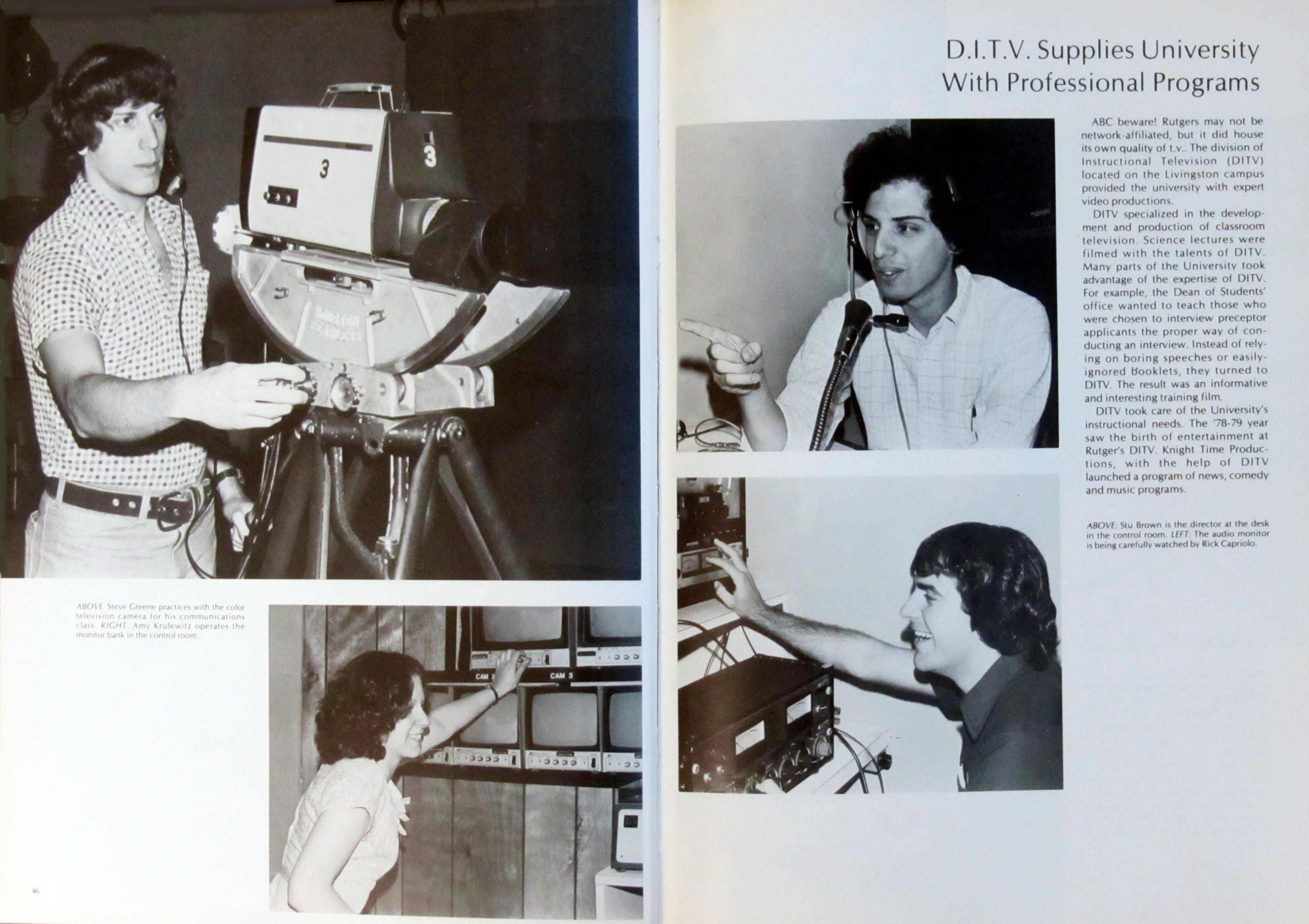 1979:WRSU staff in many different media - Left Top: Steve Greene Right Top: Stu Brown Right Bottom: Rick Capriolo