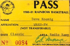 December 28 1980 - Rainbow Classic - Press Pass</br>Donated by Dave Koenig