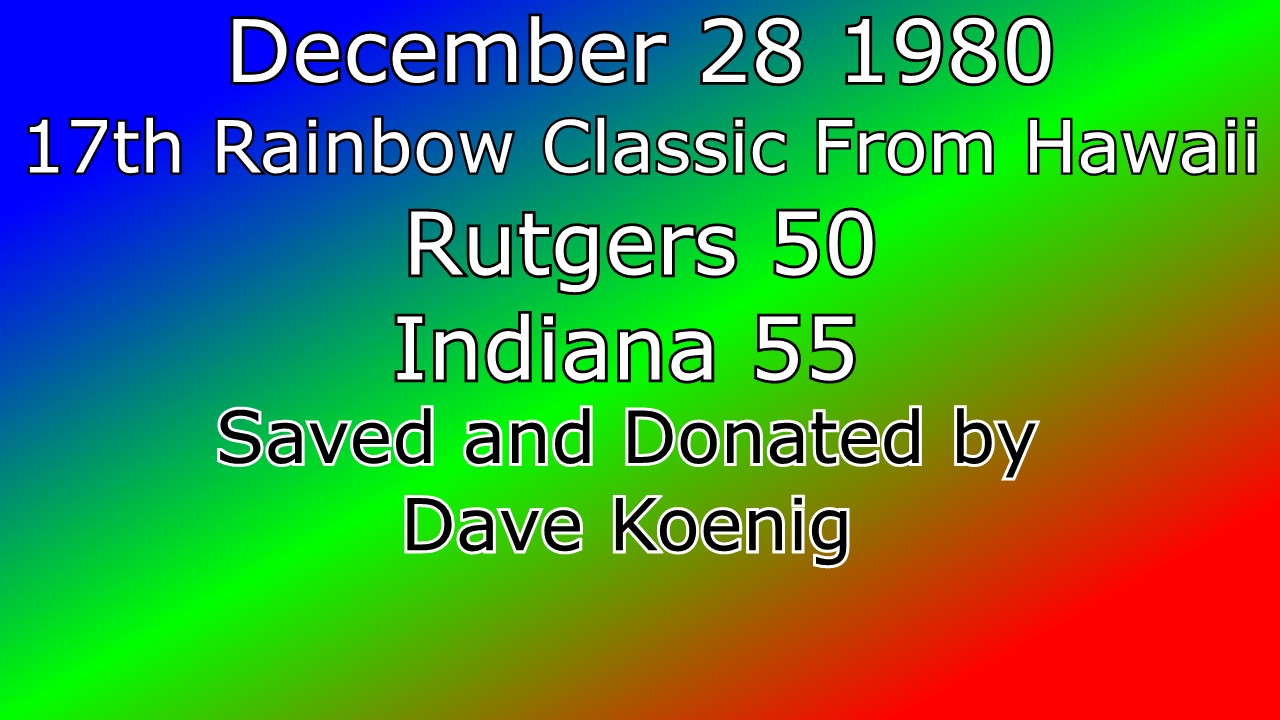 December 28 1980 - 1st Half Audio - Rainbow Classic </br>Donated by Dave Koenig