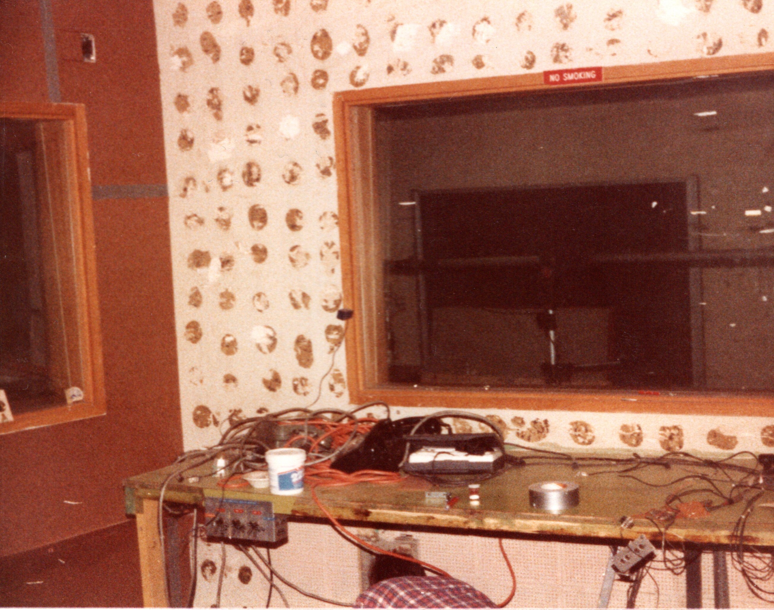 1983 - The rebuild of FM - Fiber Board was used as backing to smooth the wall, and allow for something to mount items