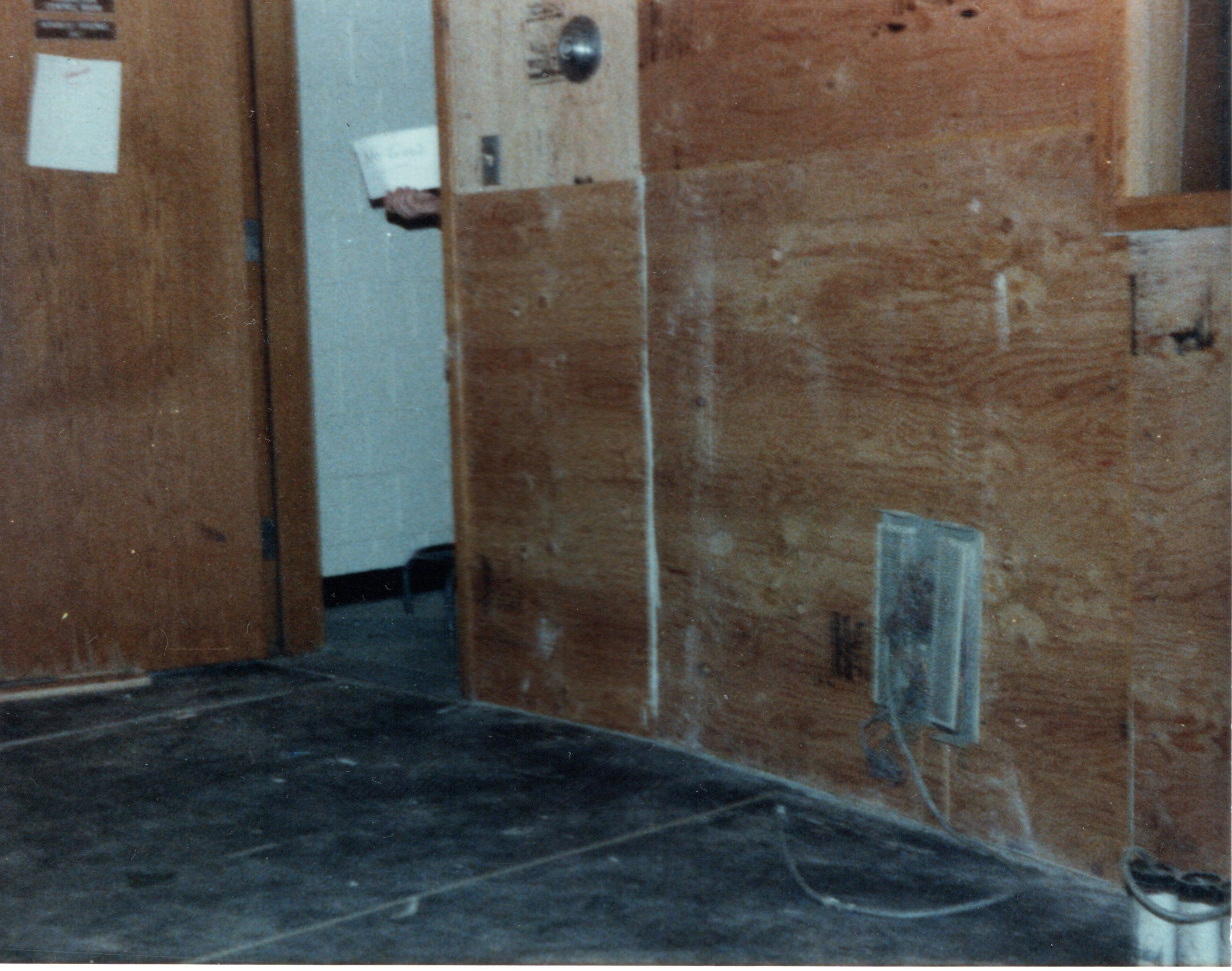 1985-Production Rebuild - Plywood on the wall to mount items