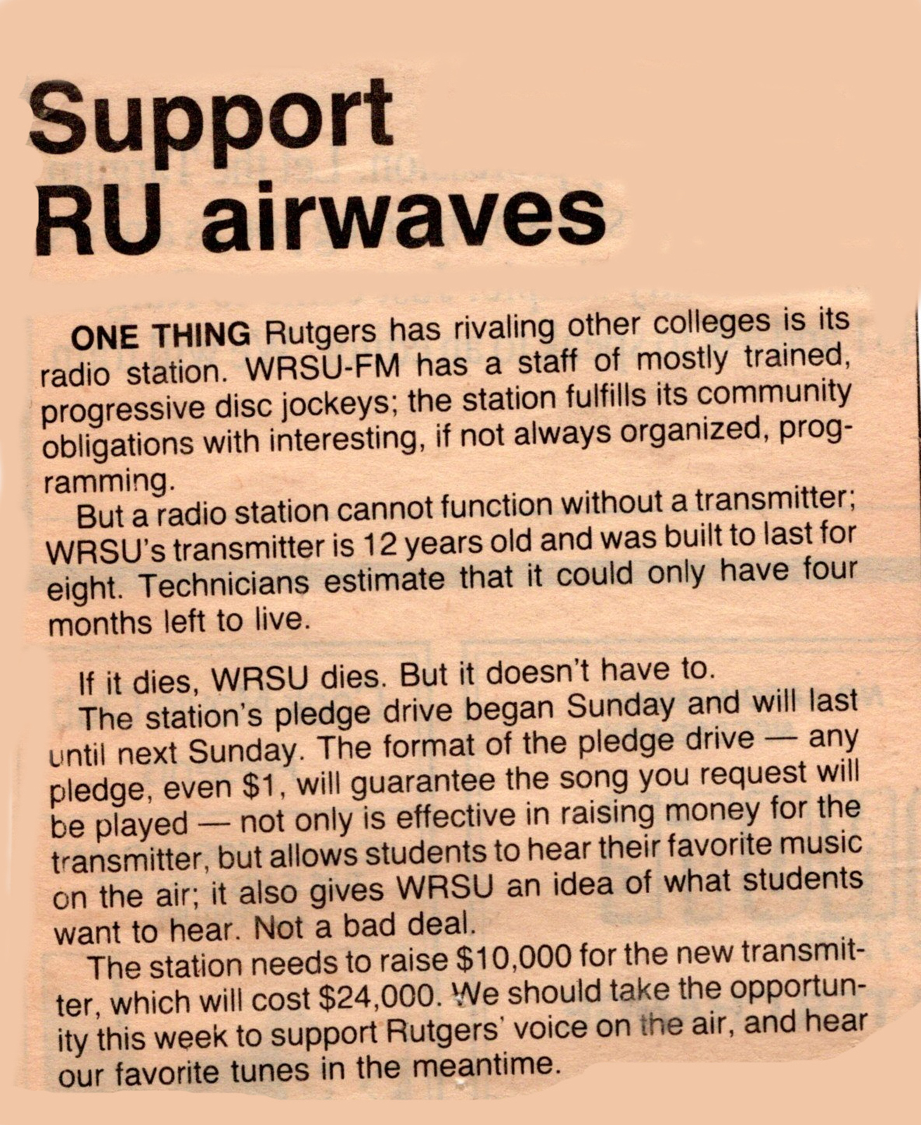 1987 - Looking for Transmitter Money