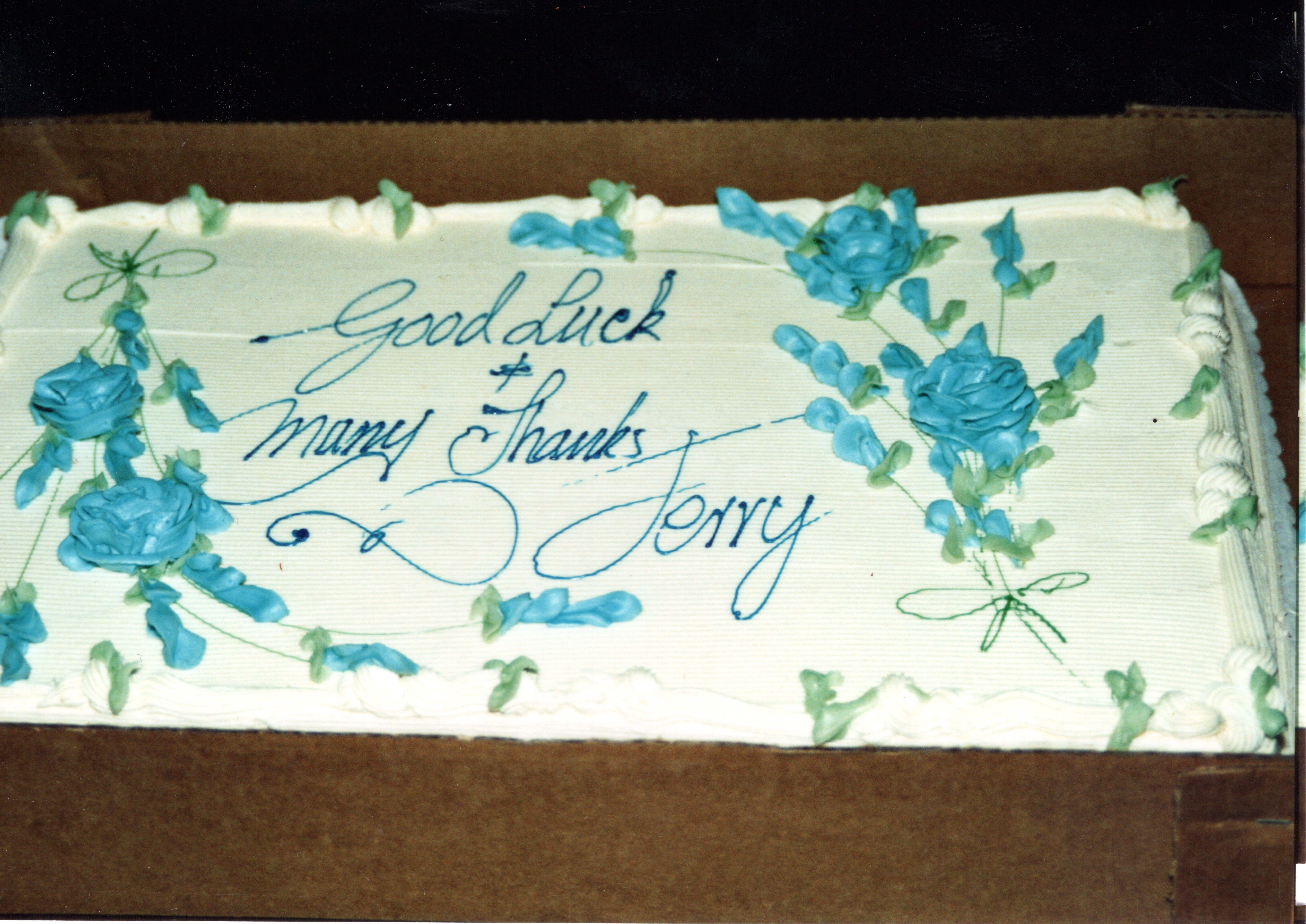 1990 Broadcast Administrator - Jerry Donnelly Leaves - Cake