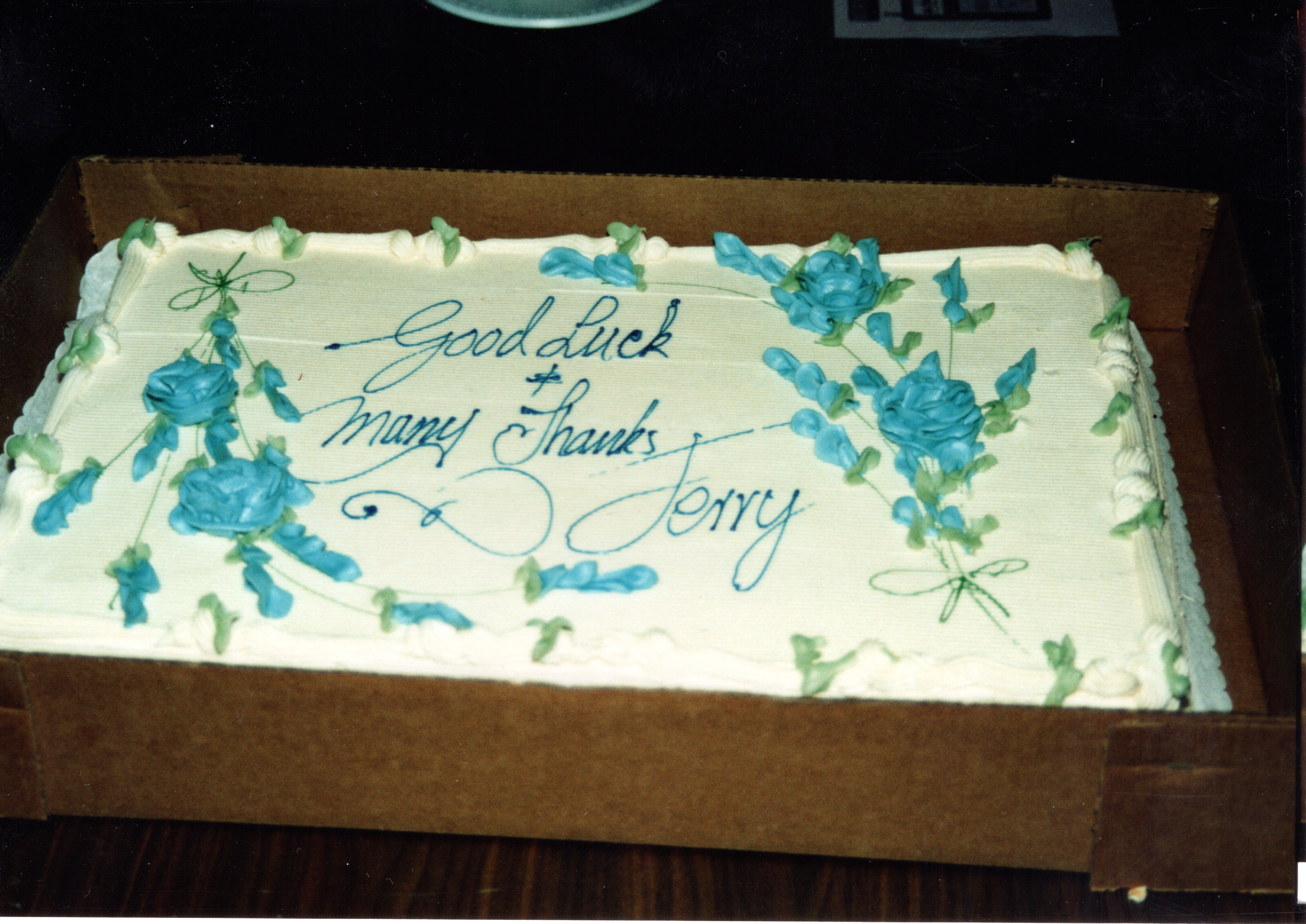 1990 Broadcast Administrator - Jerry Donnelly Leaves - Cake