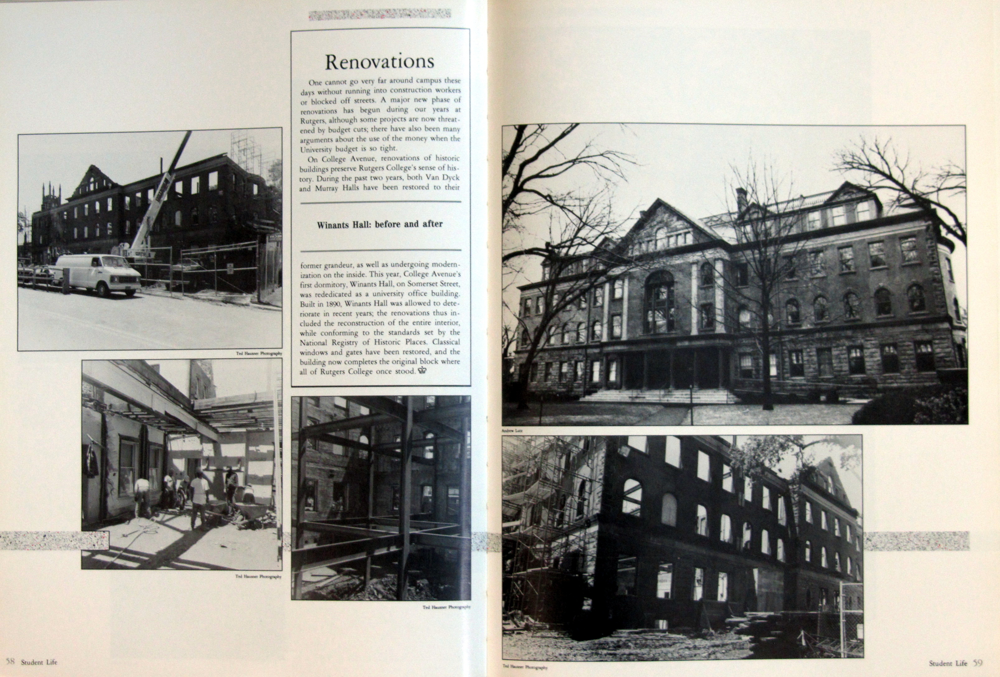 Renovations on Winants Hall - 1991
