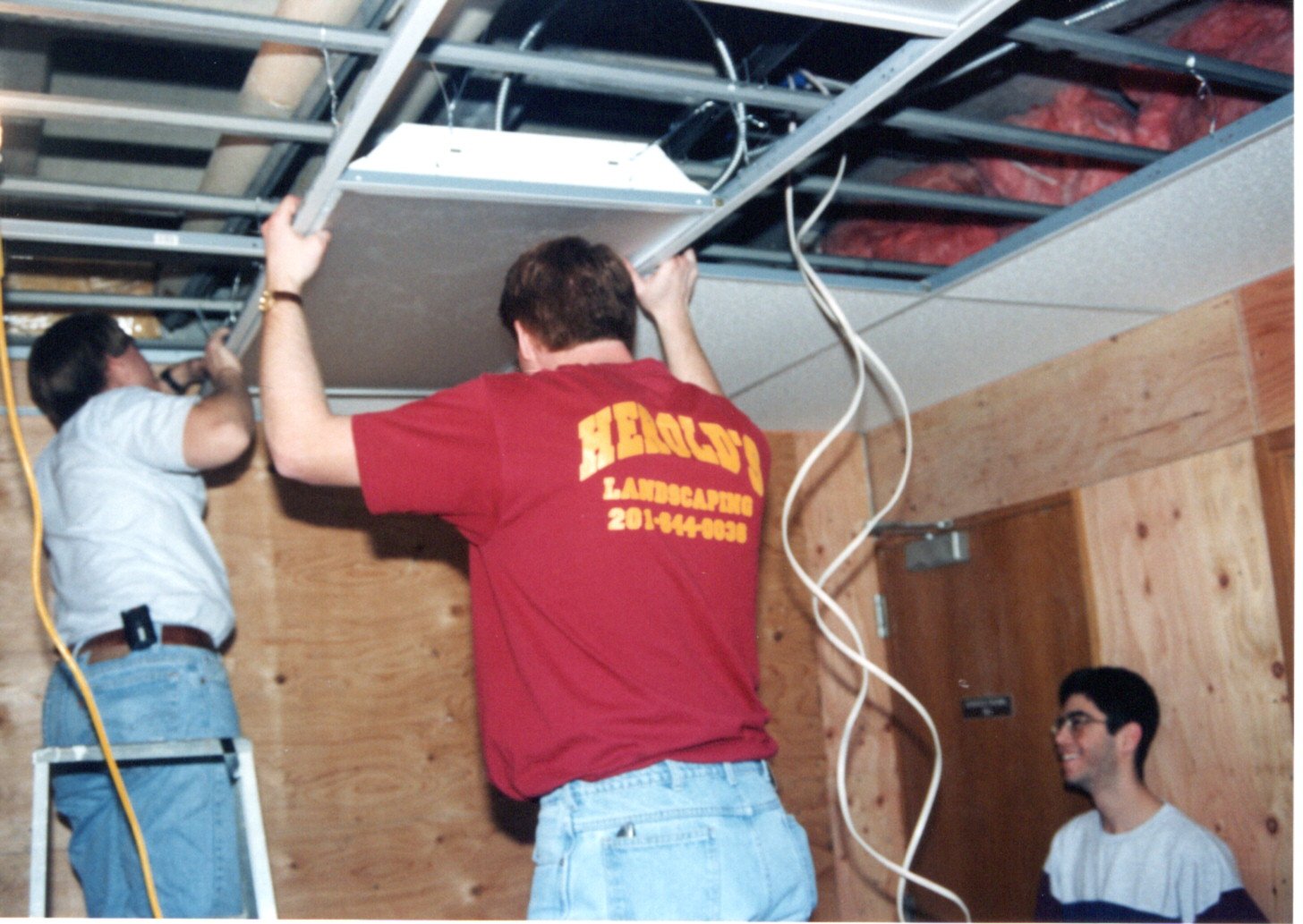 1995 - Studio B Rebuild - Installing the Over head light