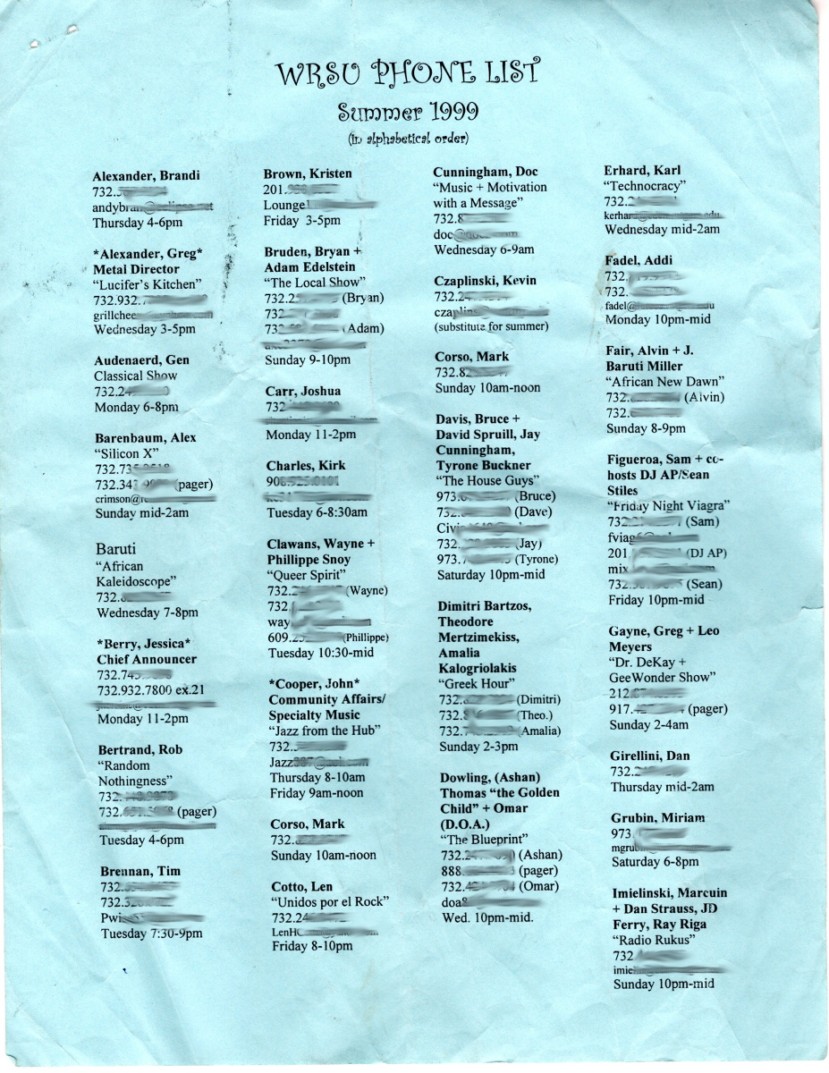 1999 Phone List 1