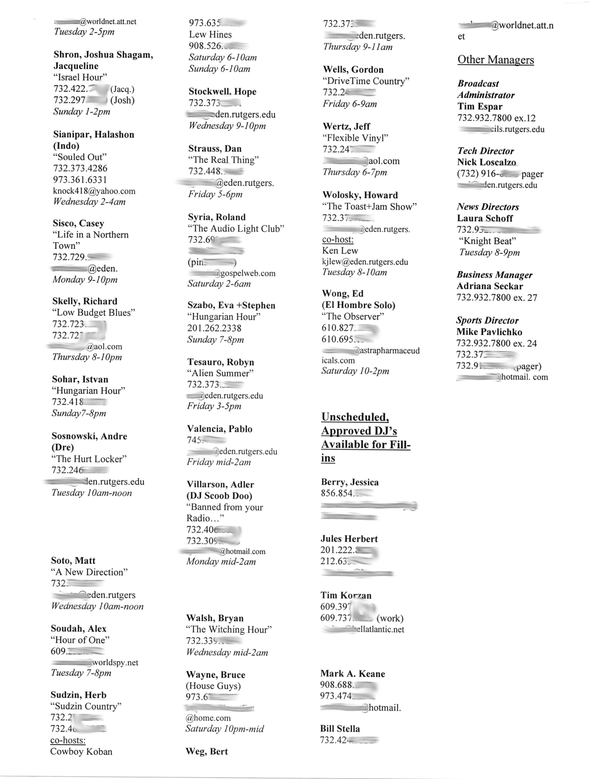 2000 - Phone List Page 3