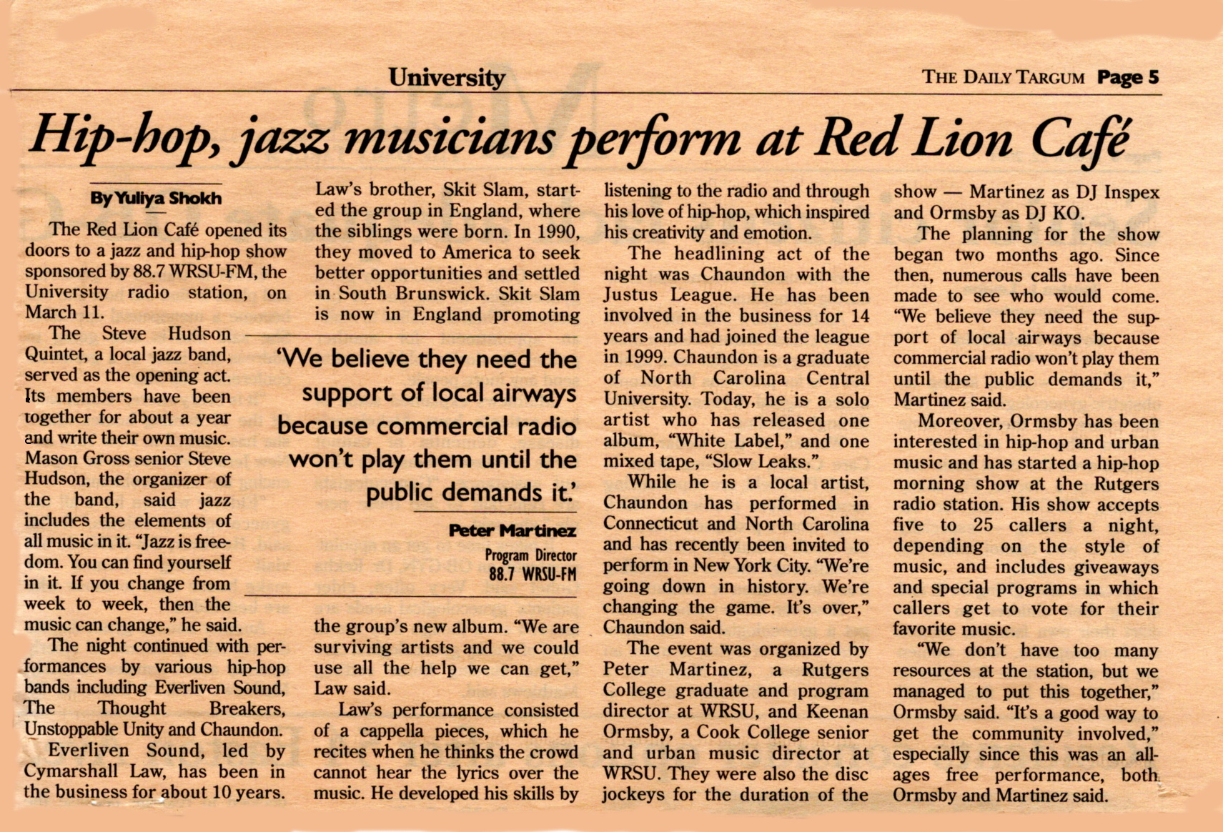 2004 - Targum and the Red Lion