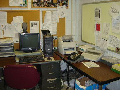 News Room - a later image - notice new computer.