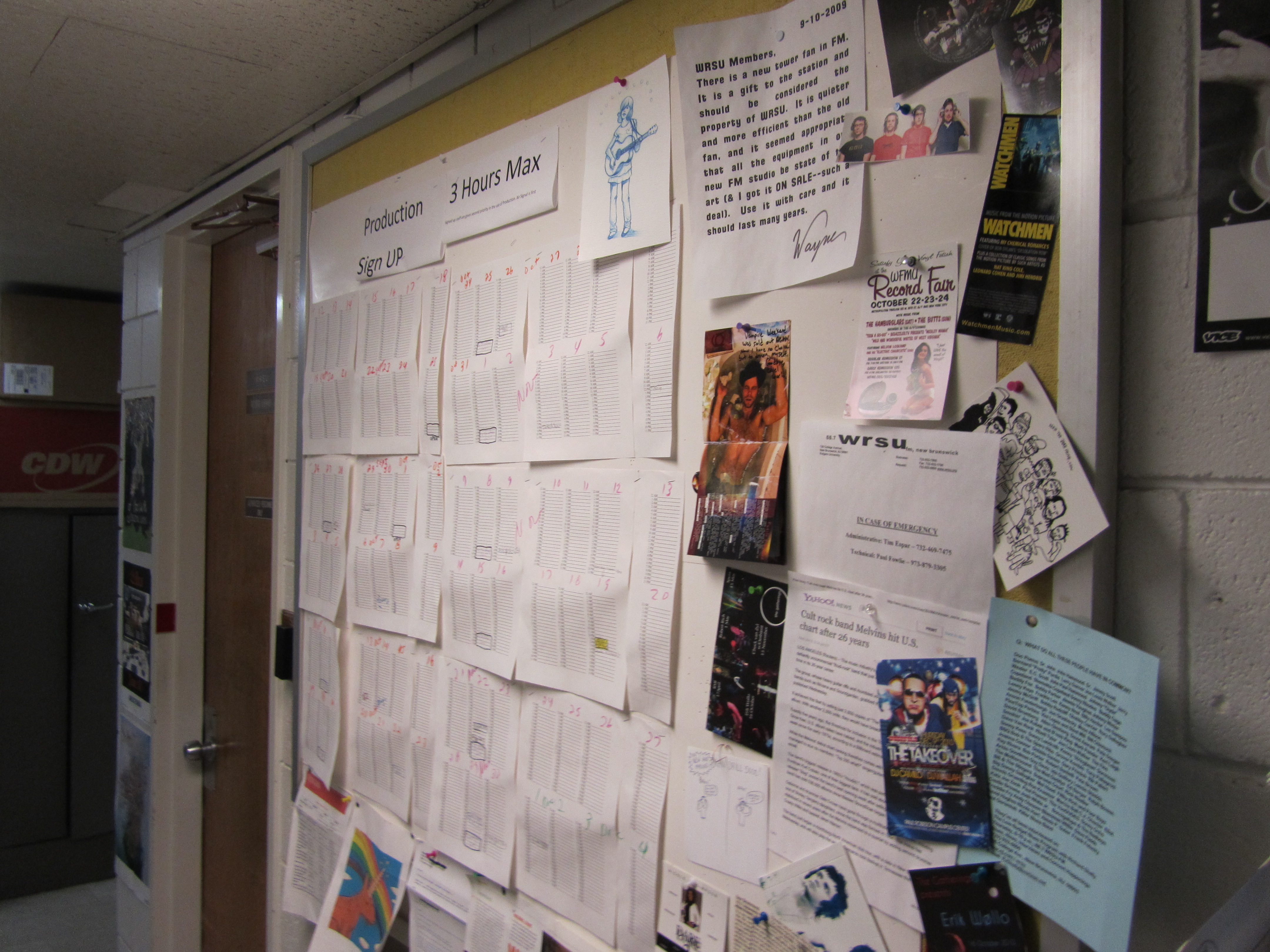 2010 The Bulletin Board in the Hallway - Produciton Schedule and radom postings.