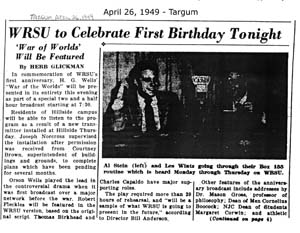1949 - WRSU 1st Anniversary - The First of Many