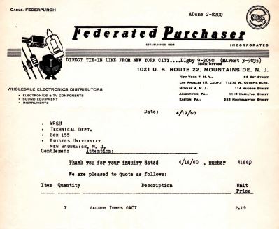 Random Purchase Order for Electronic Parts.