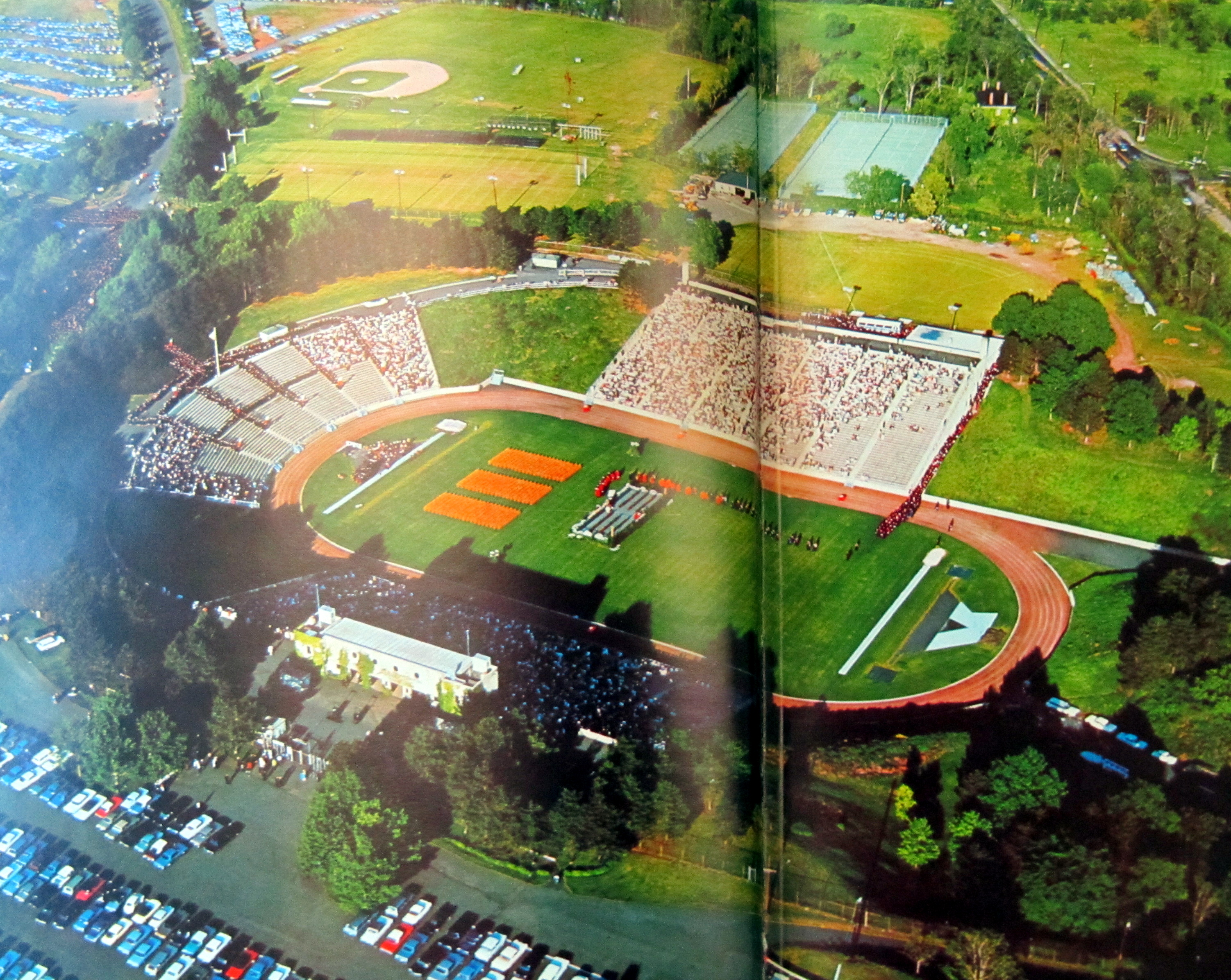 Rutgers Stadium - 1967 - Notice the amount of seating available - and notice how empty the seats are.