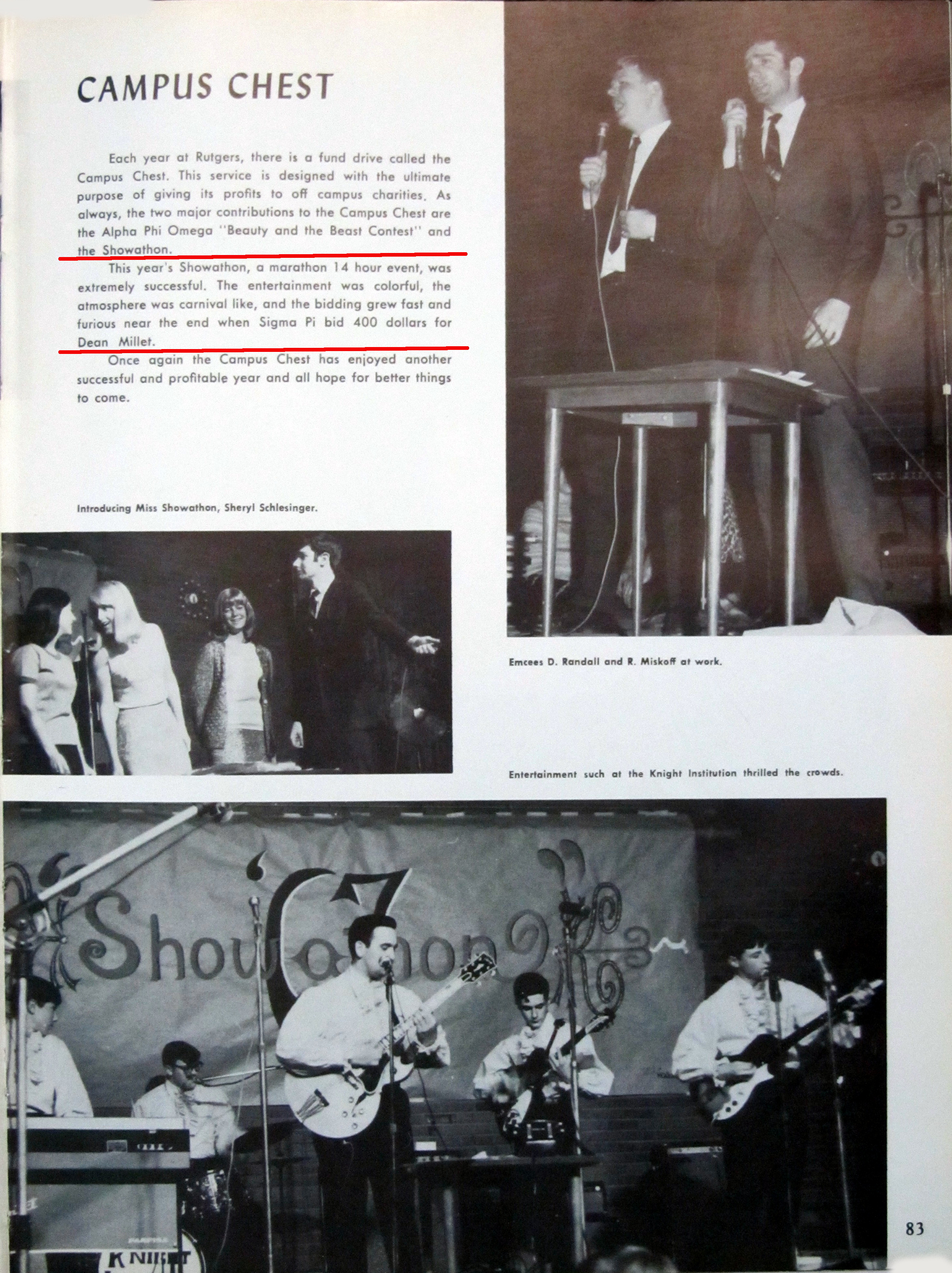 1967-WRSU broadcast Showathon for Campus Chest