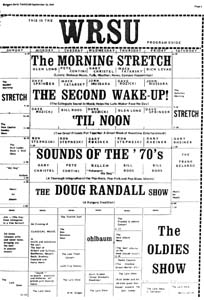 The WRSU schedule as printed in the Targum