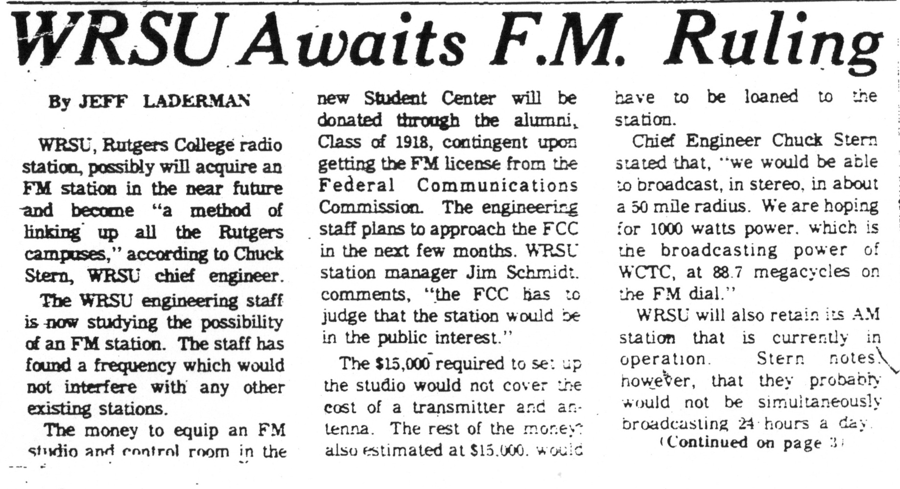 1970 - The long process to go FM