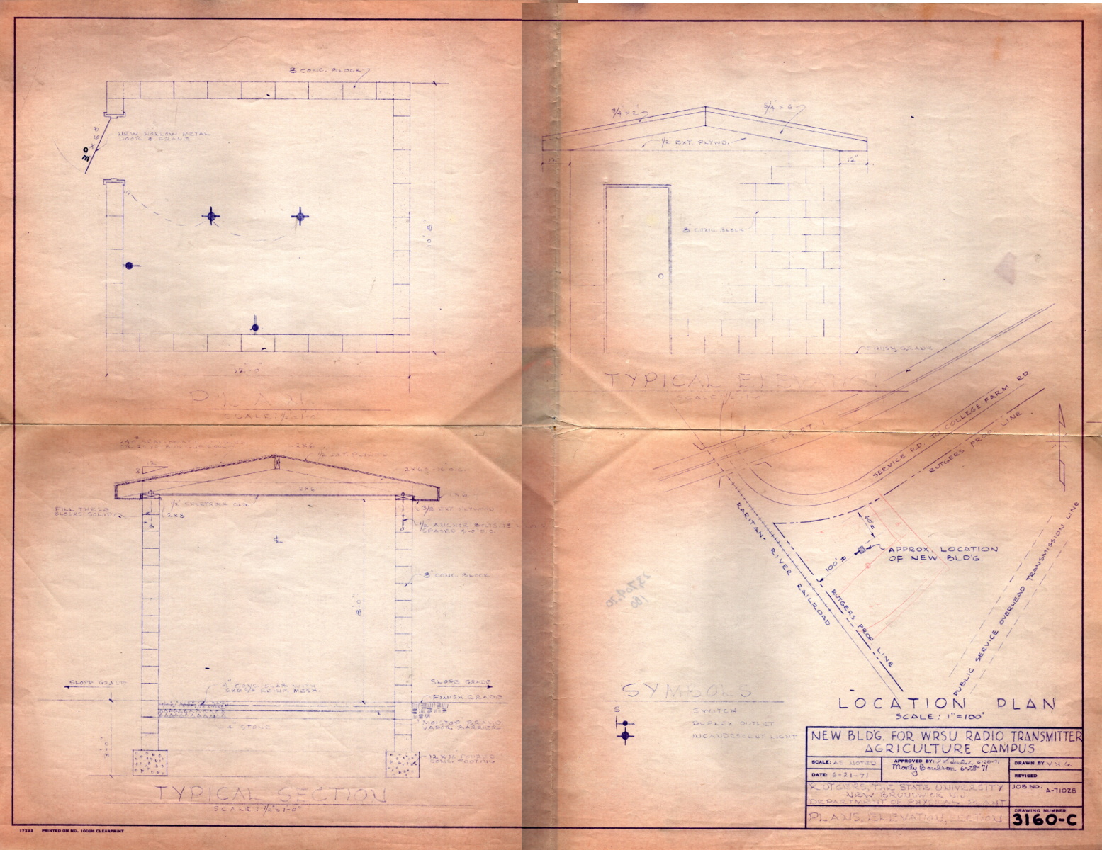 1971 - The Blue Prints for the Transmitter Building.