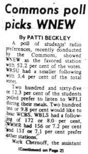 1972 - WRSU was never #1