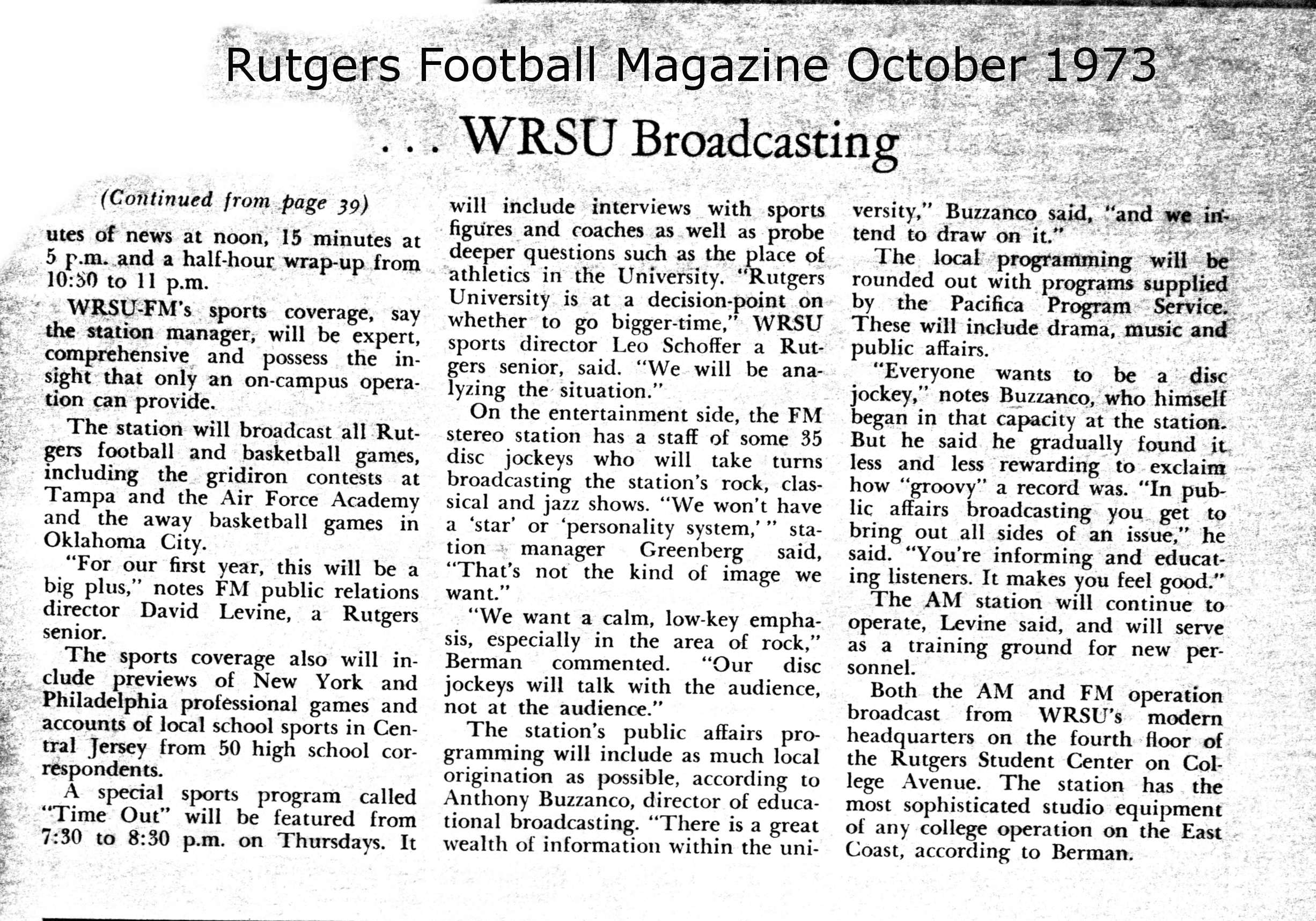 1973 - Rutgers Football Magazine