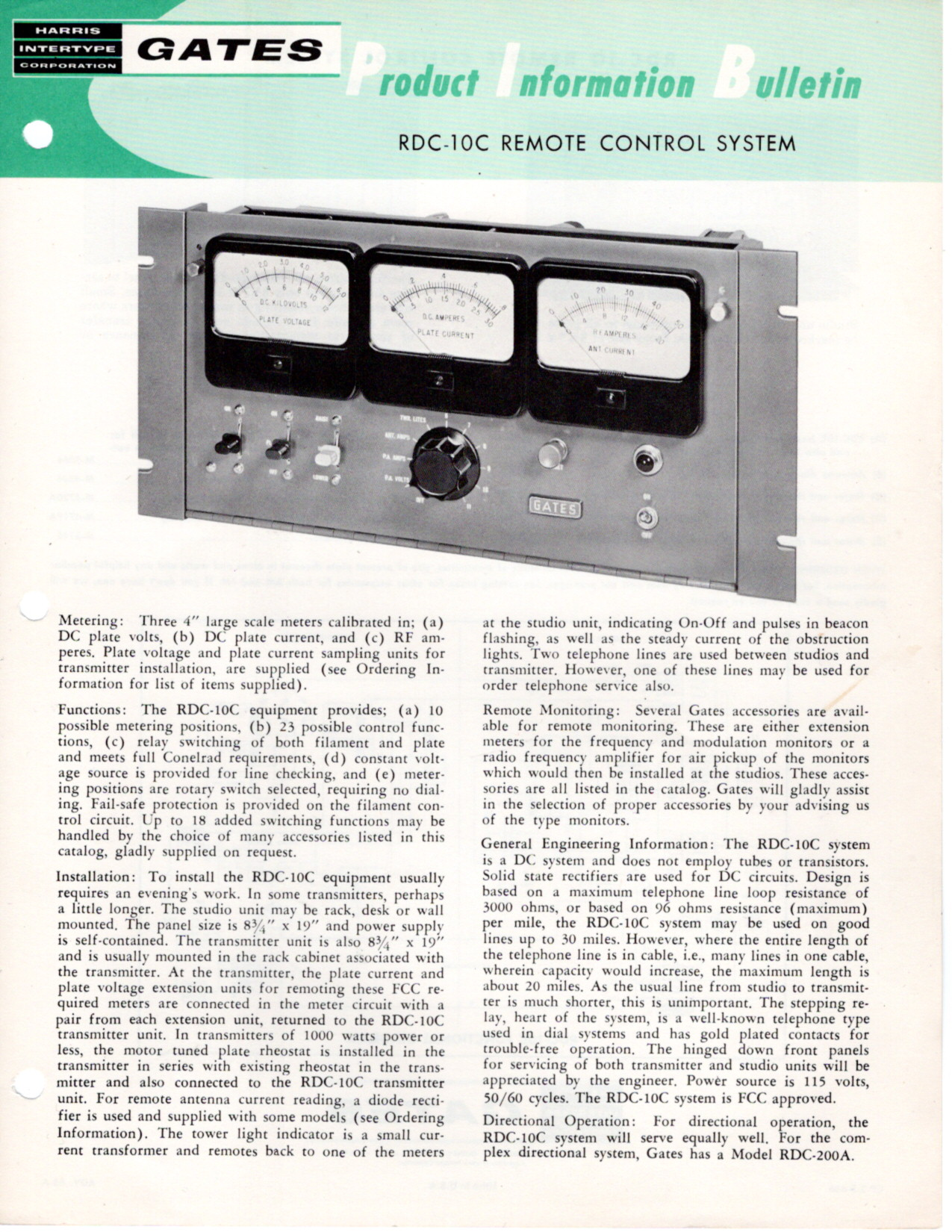 The FIRST FM Transmitter Remote Control<br>Analog - Required 2 DC Circuits