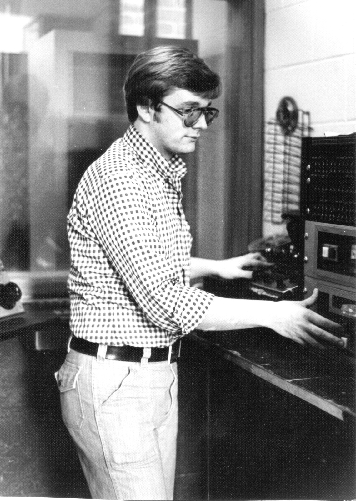 Michael Blishak in News Production - Notice the AG 500 Monophonic tape machine.