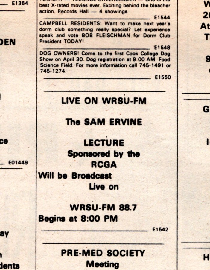 Targum - April 25 1978 <br/>WRSU Broadcast Live ! No recording is known to exist.