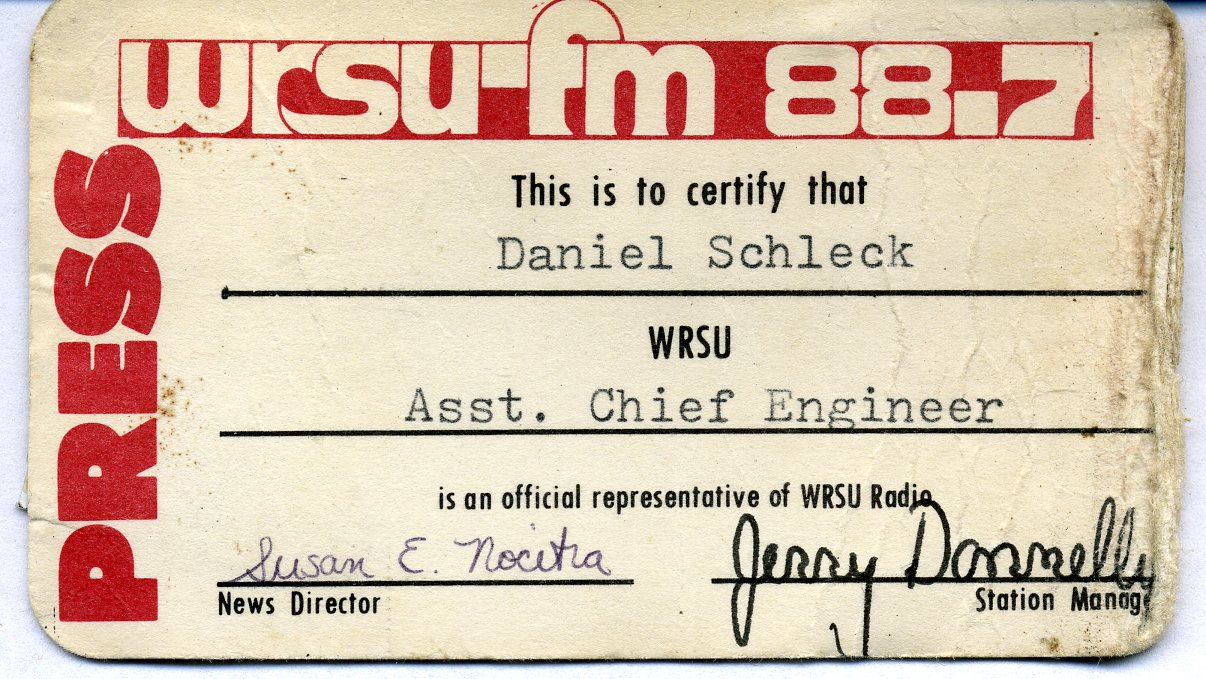 1978 - Dan Schleck Press Pass - Signed by Sue Nocitia and Jerry Donnelly