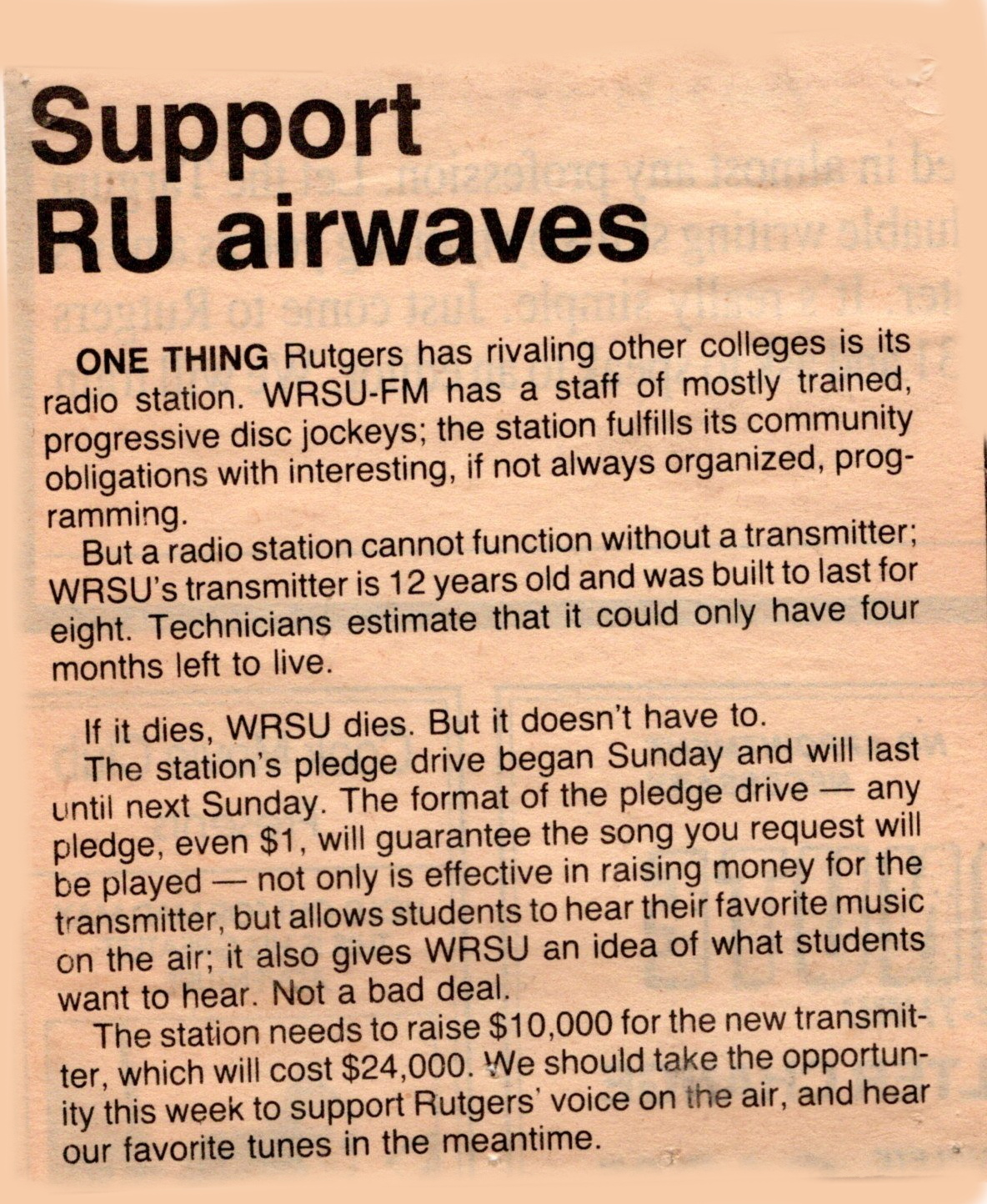 Targum Article about the need of a new transmitter.