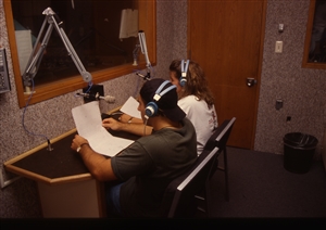 1987 WRSU Orientation Slide Show<br/>Studio B and the News<br>Slide #16