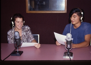 1987 WRSU Orientation Slide Show<br/>Production Team in Production<br>Slide #26