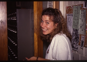 1987 WRSU Orientation Slide Show<br/>Shannon Welcoming you to WRSU<br>Slide #49