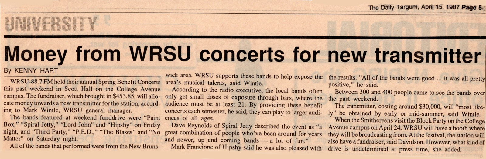 1987 - Trying to get money for a 2nd Transmitter<br/> The Original transmitter was around to the early 2010s, when it was replaced with the transistor digital ready model.