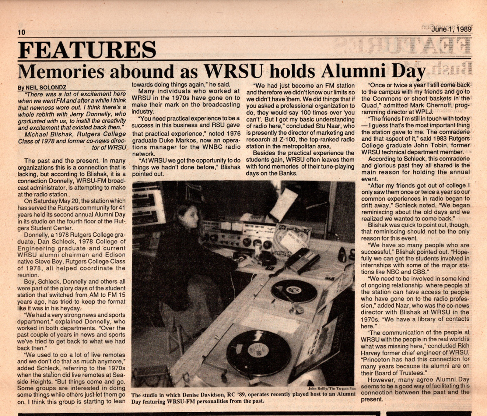 1989 - Targum story concerning WRSUs 2nd Alumni Day