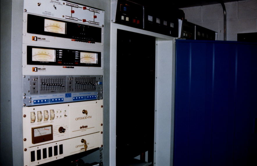 WRSU two FM Transmitters 1994 - Main in middle, Auxiliary on Right